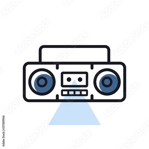 Boombox cassette stereo recorder vector icon