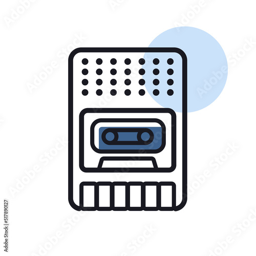 Vintage audio tape recorder vector icon
