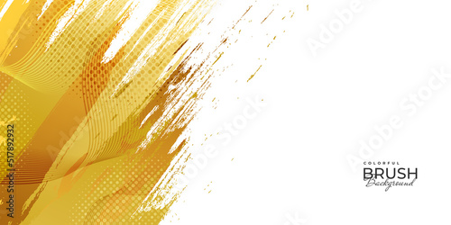 Colorful Grunge Background with Halftone Style and Wavy Lines. Brush Stroke Illustration Background