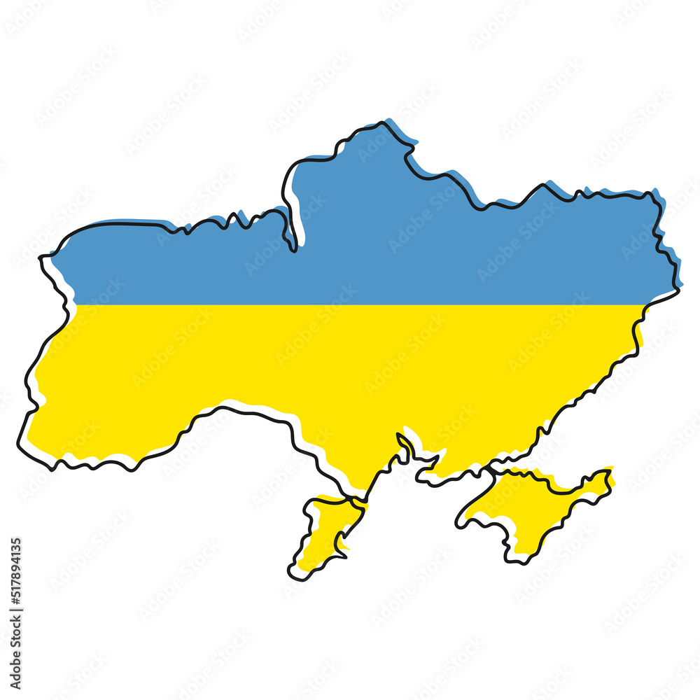 Ukraine outline map vector illustration Stock Vector | Adobe Stock