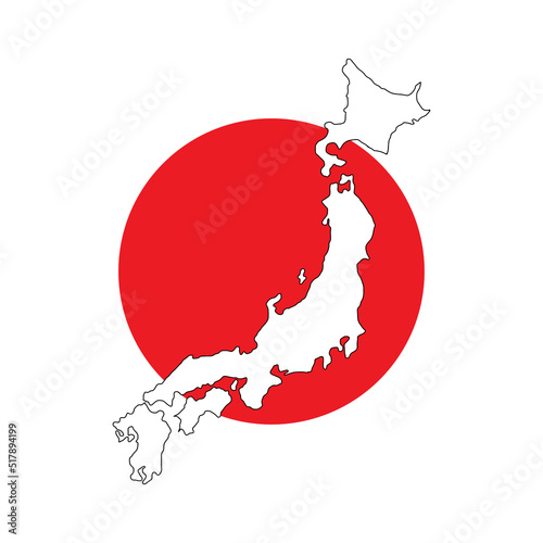 Japan map vector illustration.  