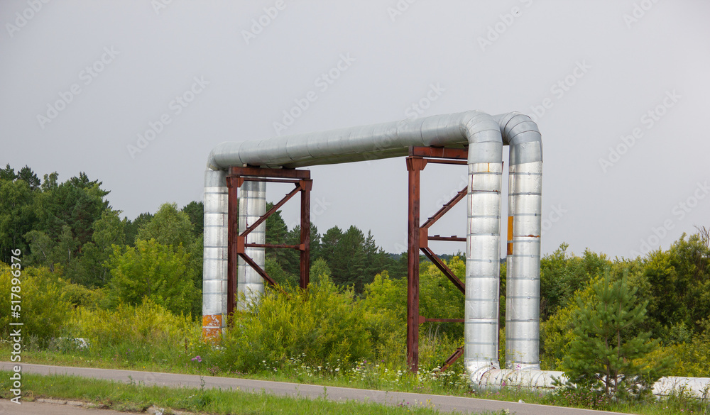 thick pipes through which hot water is supplied thick pipes through which hot water is supplied