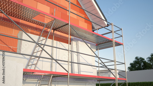 House and scaffolding - insulation concept 