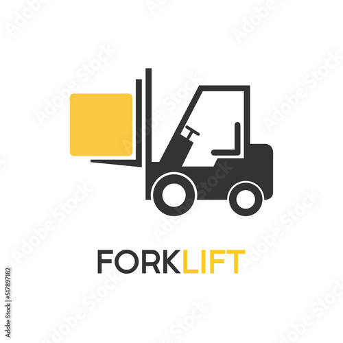 Forklift template or symbol on white background. Forklift icon for design use
