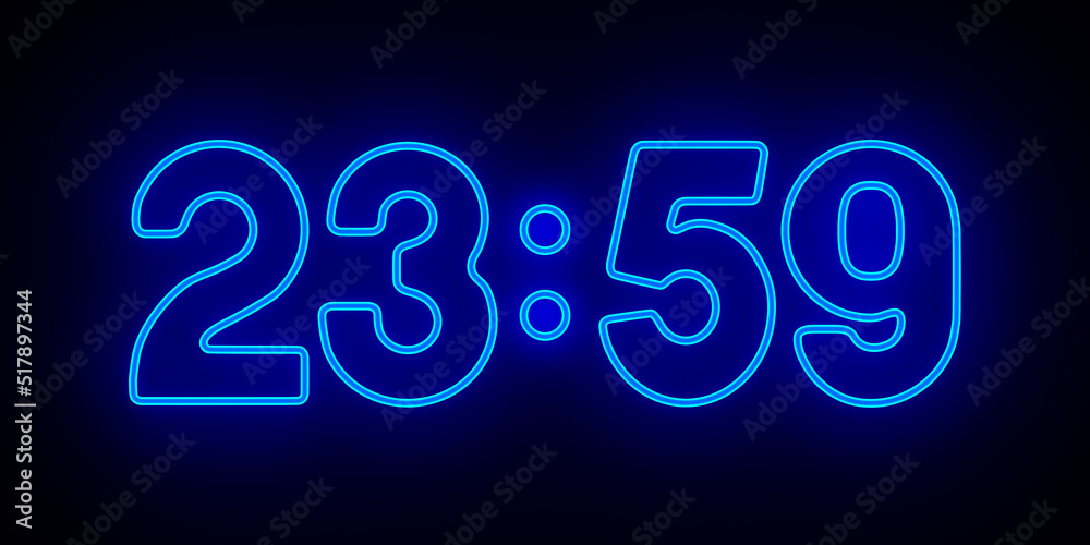 neon watch on dark background. 3D illustration neon watch on dark background. 3D illustration