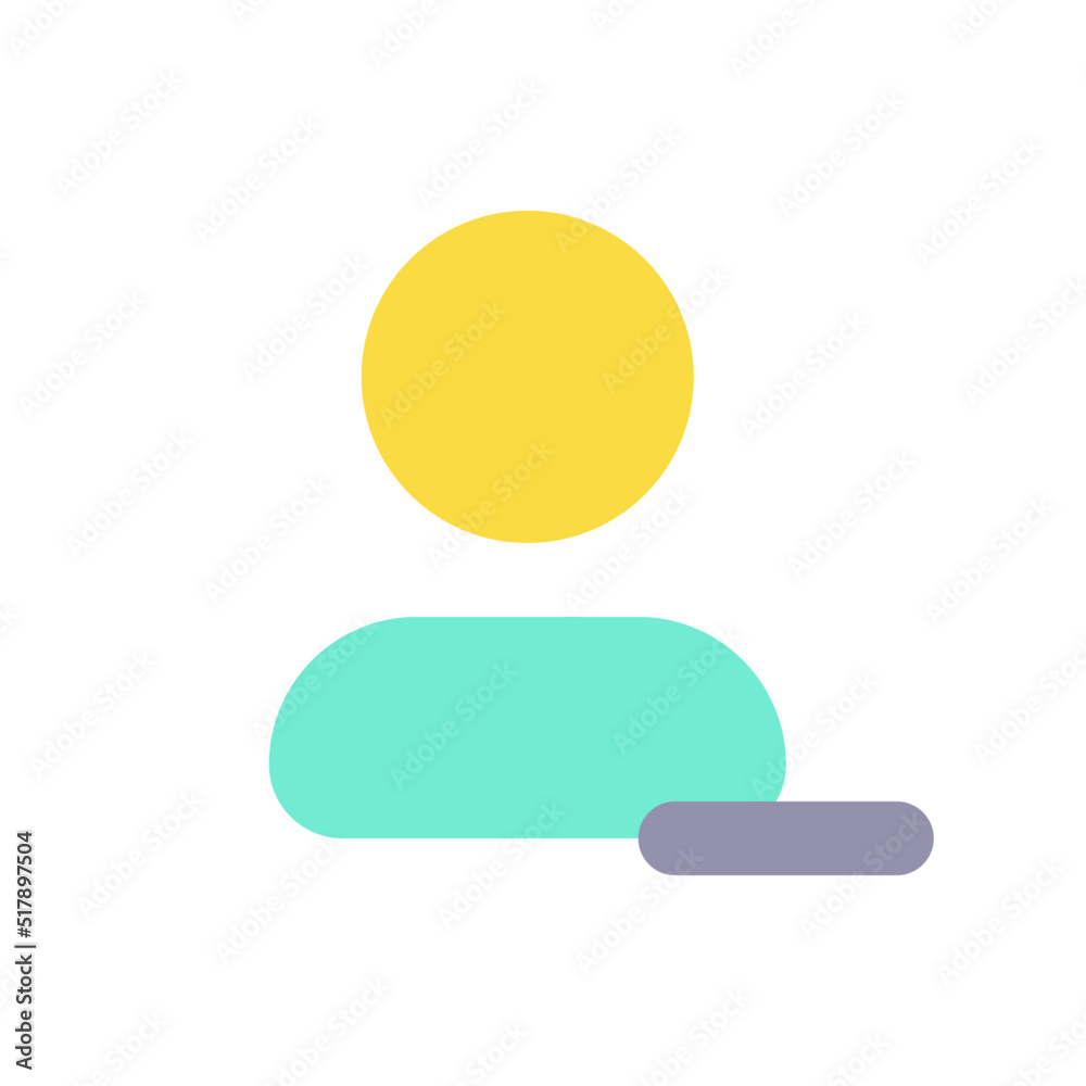 Remove contact flat color ui icon. Delete unwanted user. Address book. Organize chat. Manage content. Simple filled element for mobile app. Colorful solid pictogram. Vector isolated RGB illustration Remove contact flat color ui icon. Delete unwanted user. Address book. Organize chat. Manage content. Simple filled element for mobile app. Colorful solid pictogram. Vector isolated RGB illustration