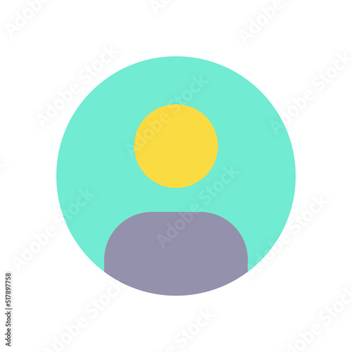 Select contact photo flat color ui icon. Put picture on profile. Assign caller image. Add profile pic. Simple filled element for mobile app. Colorful solid pictogram. Vector isolated RGB illustration