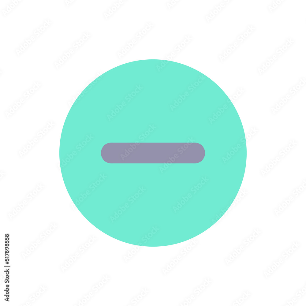 Remove button flat color ui icon. Decrease volume. Collapsible content. Toolbar control. Menu command. Simple filled element for mobile app. Colorful solid pictogram. Vector isolated RGB illustration Remove button flat color ui icon. Decrease volume. Collapsible content. Toolbar control. Menu command. Simple filled element for mobile app. Colorful solid pictogram. Vector isolated RGB illustration