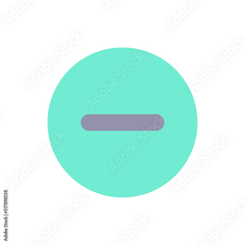 Remove button flat color ui icon. Decrease volume. Collapsible content. Toolbar control. Menu command. Simple filled element for mobile app. Colorful solid pictogram. Vector isolated RGB illustration