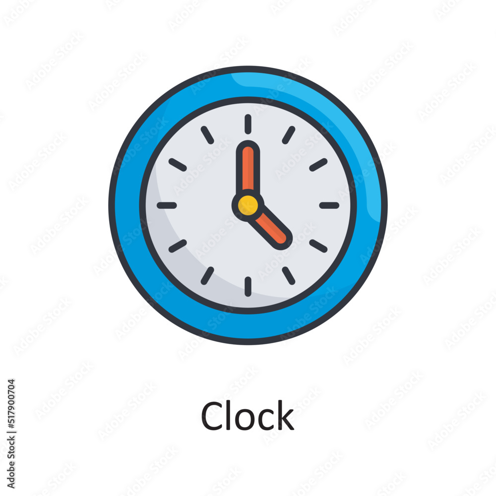 Clock vector Filled Outline Icon Design illustration. Medical Symbol on White background EPS 10 File Clock vector Filled Outline Icon Design illustration. Medical Symbol on White background EPS 10 File