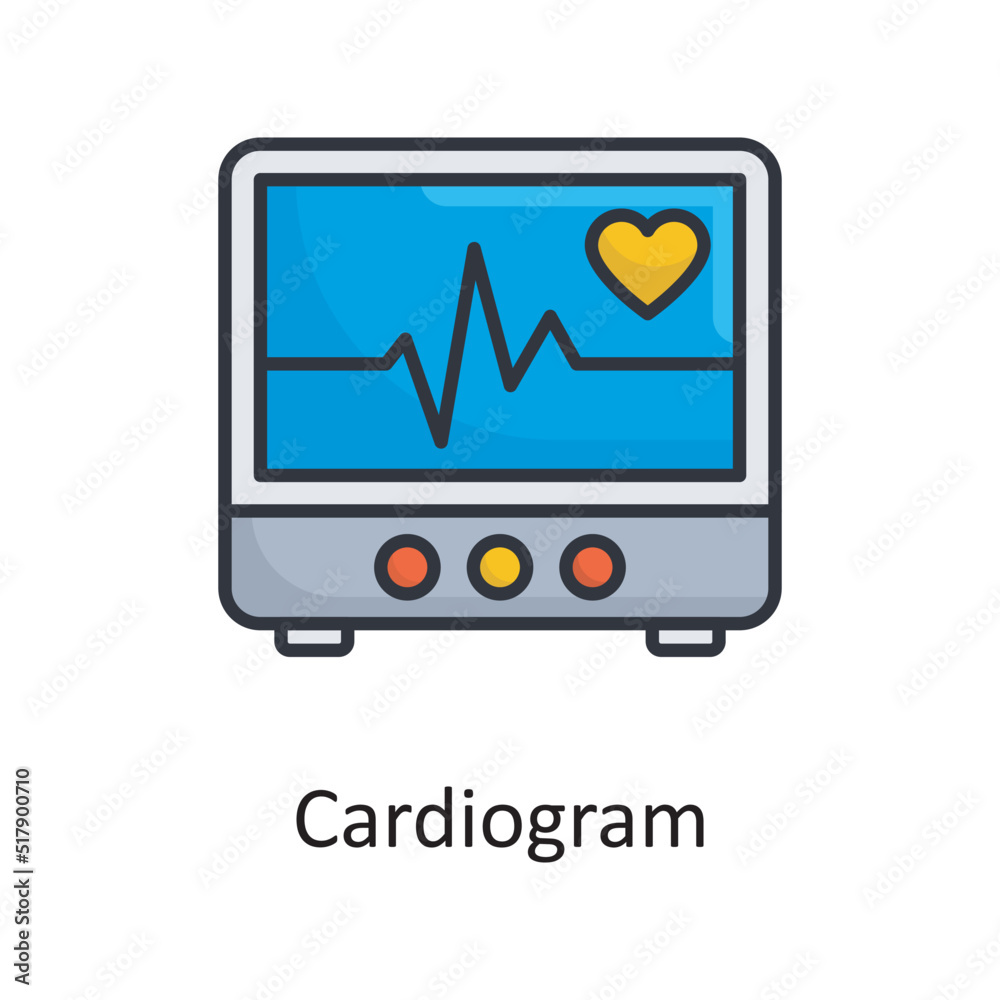 ECG vector Filled Outline Icon Design illustration. Medical Symbol on White background EPS 10 File ECG vector Filled Outline Icon Design illustration. Medical Symbol on White background EPS 10 File