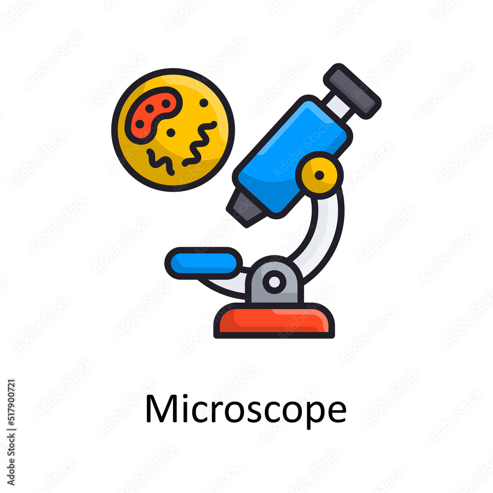 Microscope vector Filled Outline Icon Design illustration. Medical Symbol on White background EPS 10 File Microscope vector Filled Outline Icon Design illustration. Medical Symbol on White background EPS 10 File