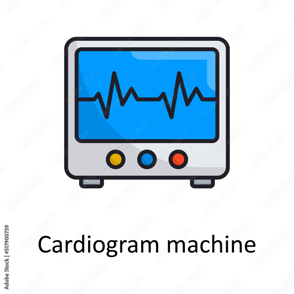 Cardiogram machine vector Filled Outline Icon Design illustration. Medical Symbol on White background EPS 10 File