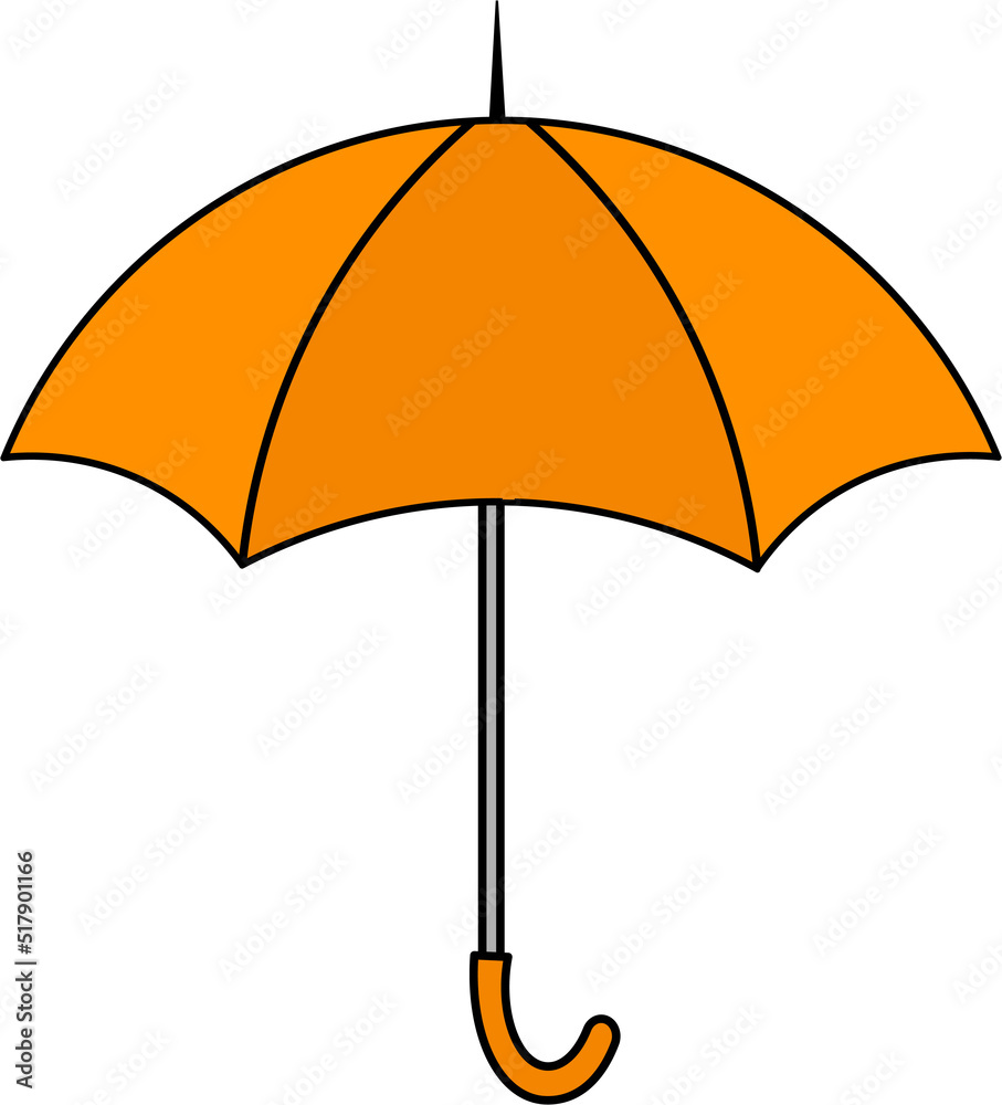 colorful Illustrations of Umbrella. Flat design of umbrella. Illustration set of different coloured umbrellas.