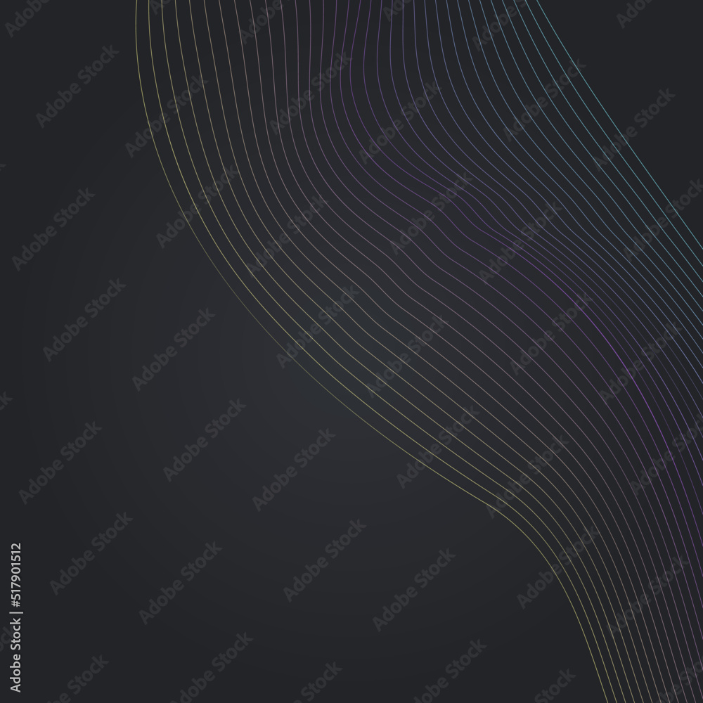 Bright Wave Energy Vector Black Background. Neon Bright Wave Energy Vector Black Background. Neon