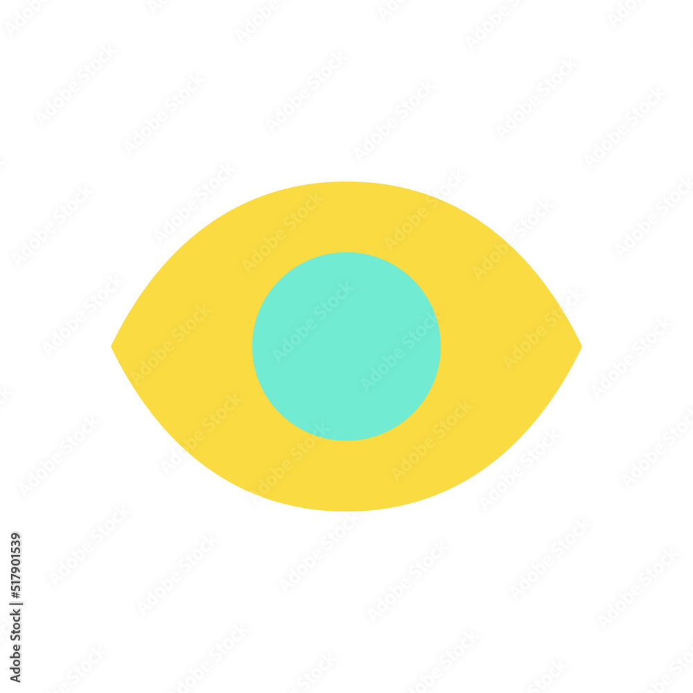 Seen flat color ui icon. Recently viewed. Wide opened eye. Reading status. Access to information. Simple filled element for mobile app. Colorful solid pictogram. Vector isolated RGB illustration