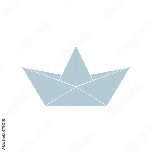 Paper boat origami ship icon isolted on white background.
