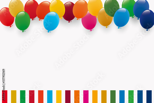 SDGsカラーの風船イラスト背景