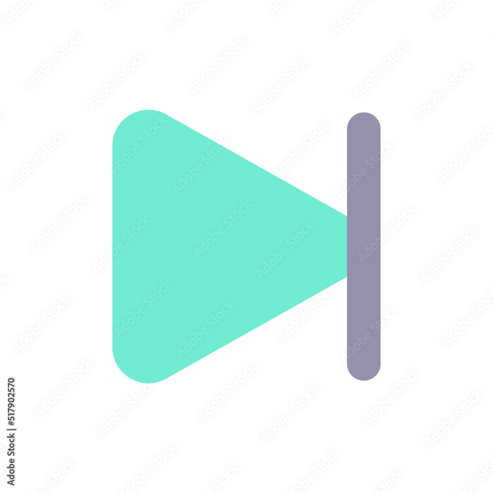 Skip next button flat color ui icon. Music player bar. Playing multimedia file. Progress bar. Simple filled element for mobile app. Colorful solid pictogram. Vector isolated RGB illustration Skip next button flat color ui icon. Music player bar. Playing multimedia file. Progress bar. Simple filled element for mobile app. Colorful solid pictogram. Vector isolated RGB illustration