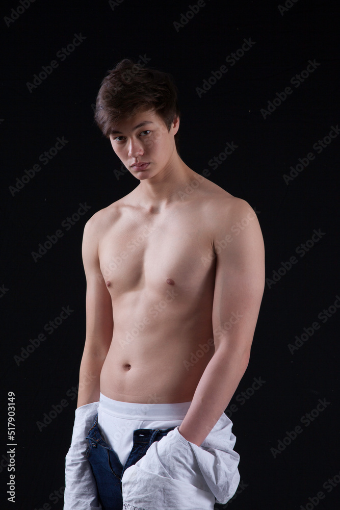 Fototapeta premium Handsome man with his shirt off