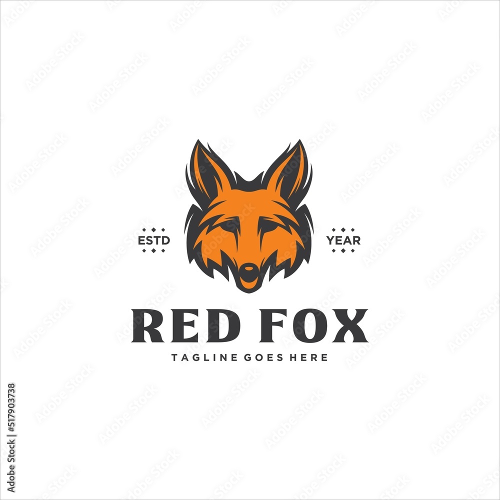 Fox Logo Design Red Fox Head Vector Image Fox Logo Design Red Fox Head Vector Image