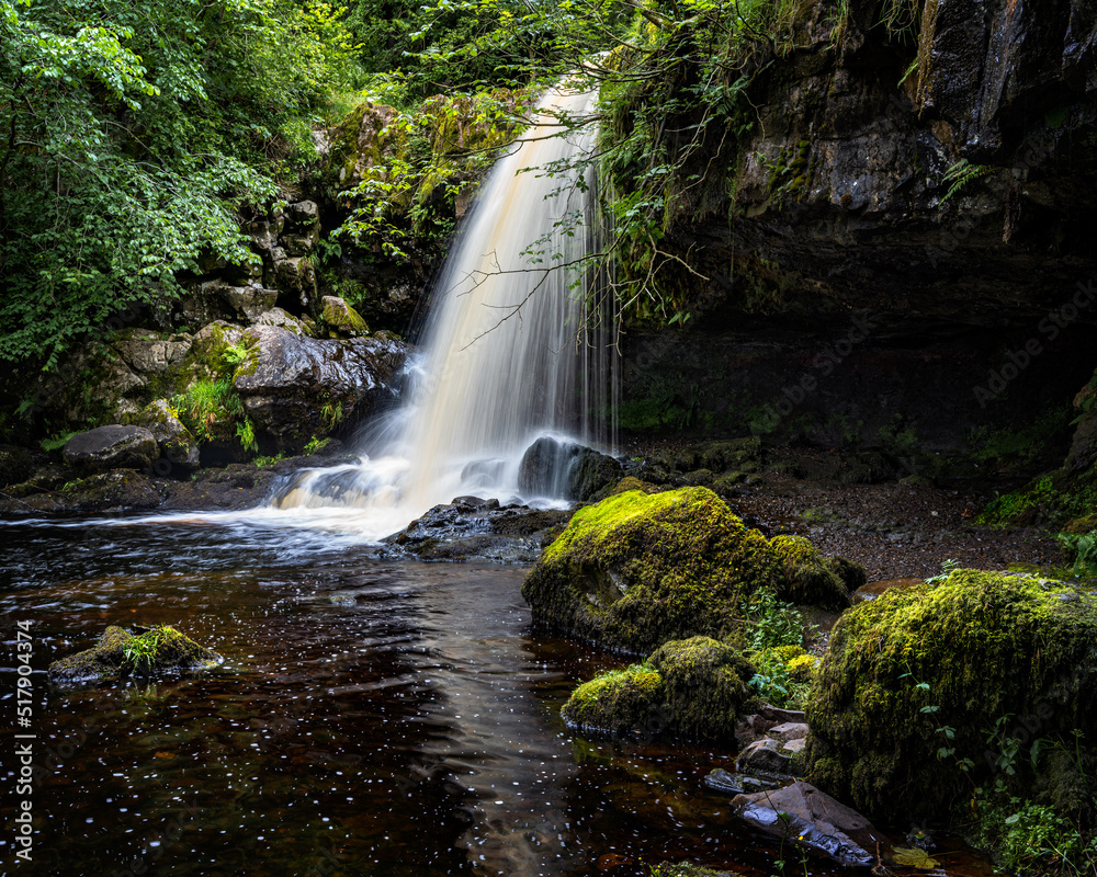  On the Campsie Glen Waterfall walk, near Glasgow, at the Muckle Alicompen Falls