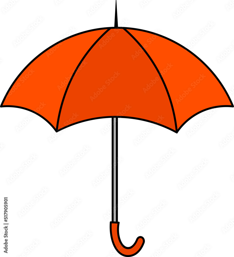 colorful Illustrations of Umbrella. Flat design of umbrella. Vector illustration set of different coloured umbrellas.