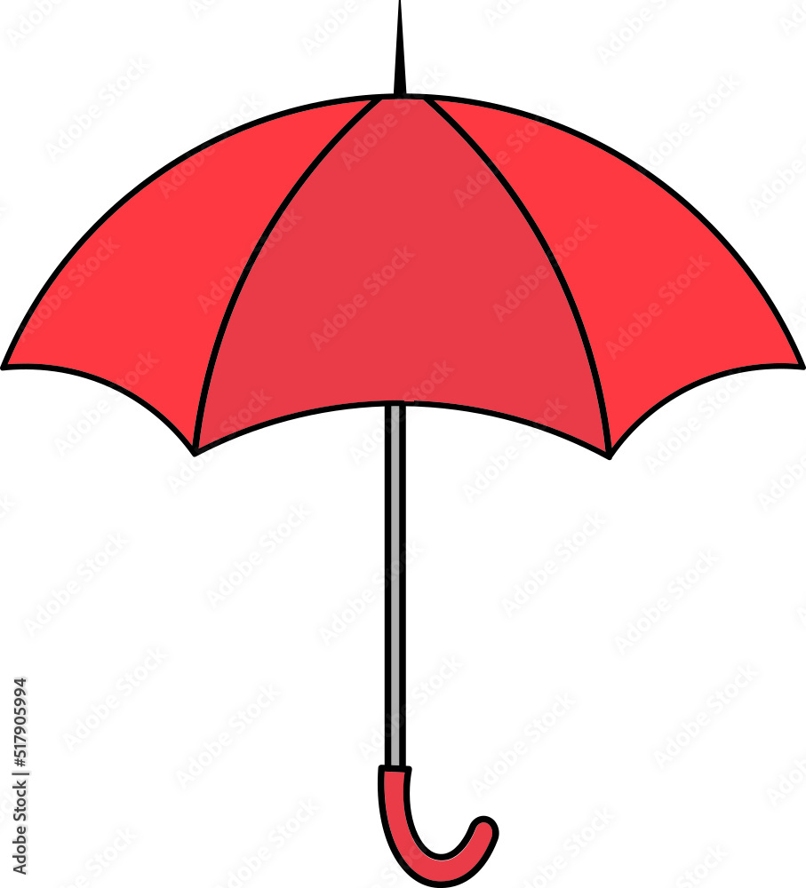 colorful Illustrations of Umbrella. Flat design of umbrella. Vector illustration set of different coloured umbrellas.