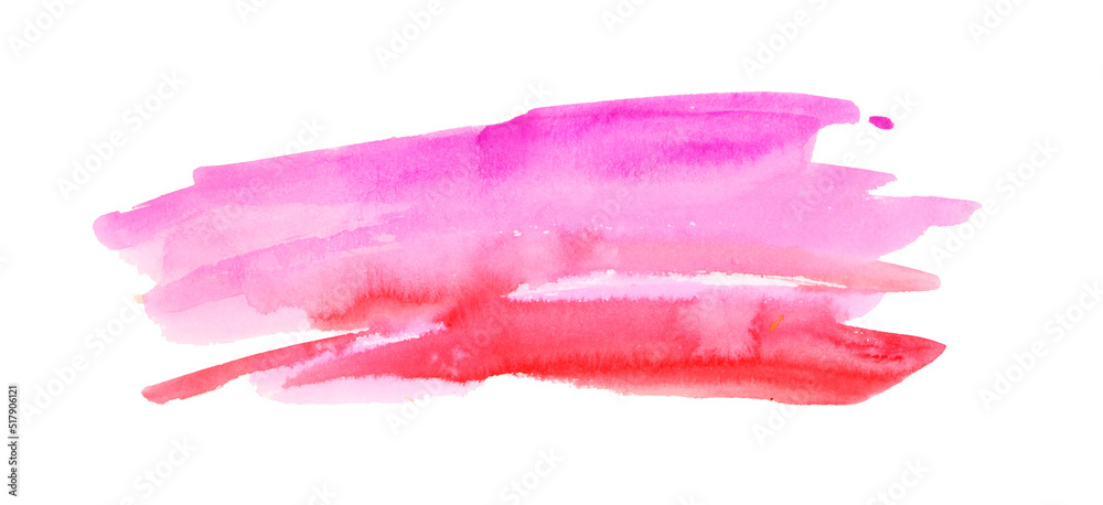 Pink watercolor background on white background
