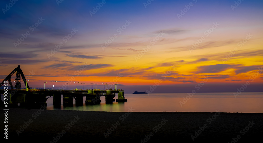 sunset over the river