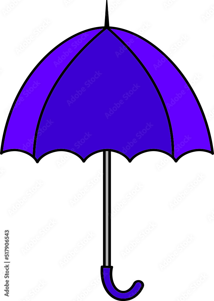 colorful Illustrations of Umbrella. Flat design of umbrella. Vector illustration set of different coloured umbrellas.