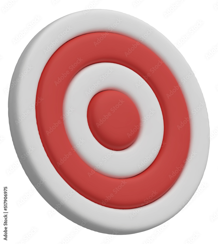 3D Bullseye on White Background 3D Bullseye on White Background