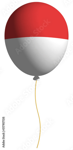 Free Download Indonesian Flag 3D Balloon on White Background - GFXLoad