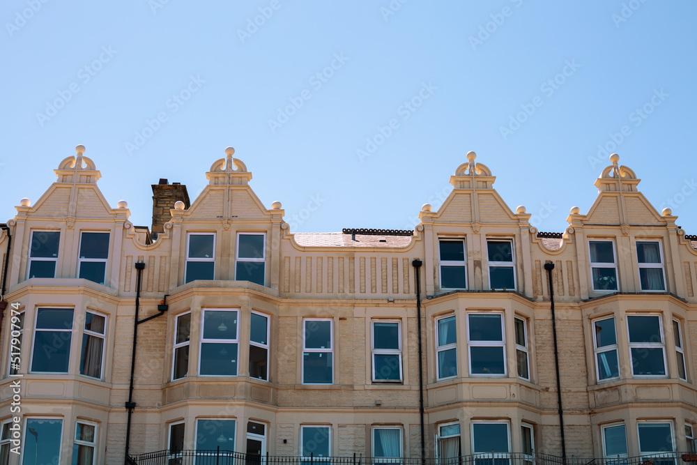 Building architecture in England against the sky