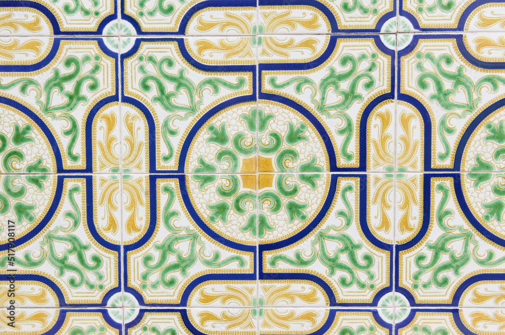 Traditional azulejos in Aveiro Portugal