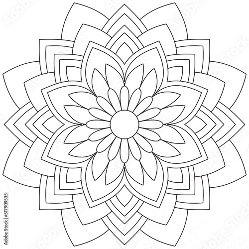 Leaf Flower Petal Coloring Mandala Art Simple Graphic Shape Vector Floral Oriental Outline Vintage Decorative Elements Pattern Illustration Islam Arabic Indian Turkish Mystic Religion Morals Lotus