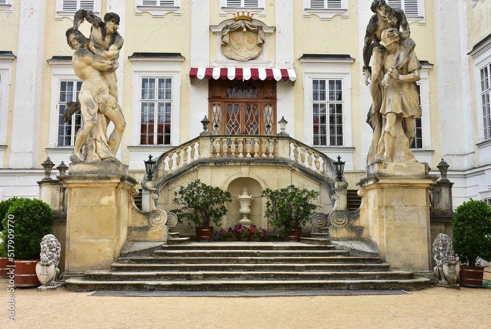Baroque stairs of  historical castle  in Czech republic