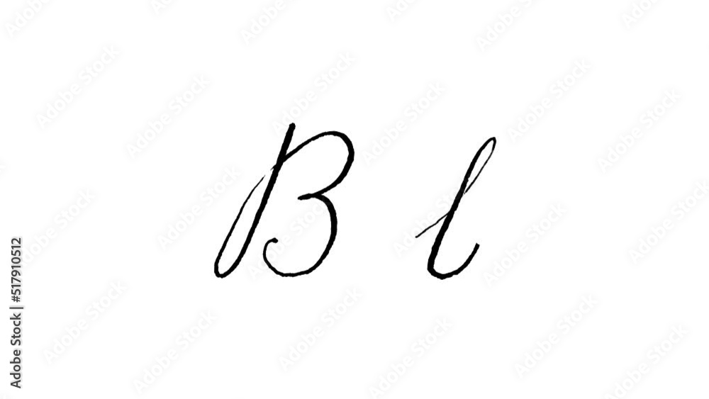 Large and small handwritten animated letter B isolated on white background Large and small handwritten animated letter B isolated on white background