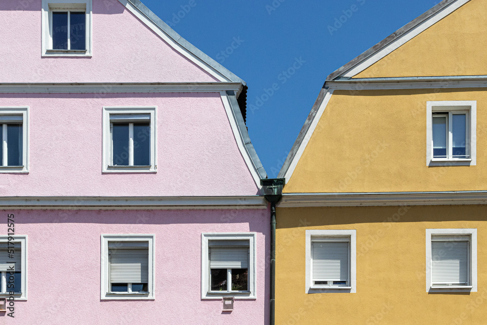 house facades and details in the streets of Regensburg, Bavaria