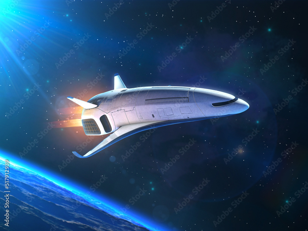 Obraz premium Sci Fi Space Ship 3D Rendering