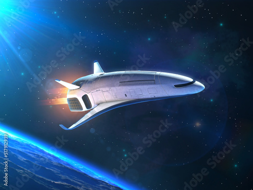 Sci Fi Space Ship 3D Rendering