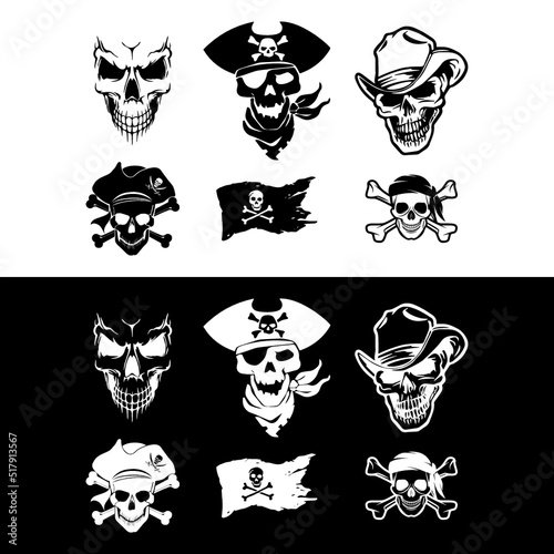 set of skulls