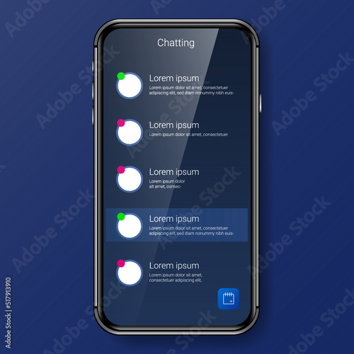 chatting user interface realistic smartphone design