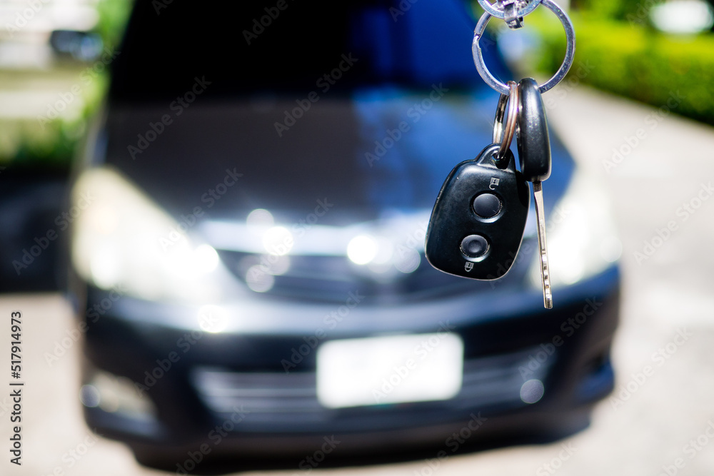 car key with blur car background, don't drink and drive 
