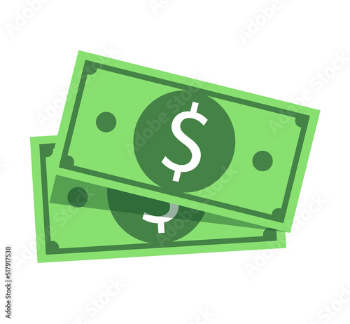 Dollar Notes Currency Flat Icon Illustration Banking Money Payment Concept