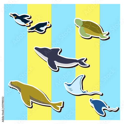 海の生き物　シールセット