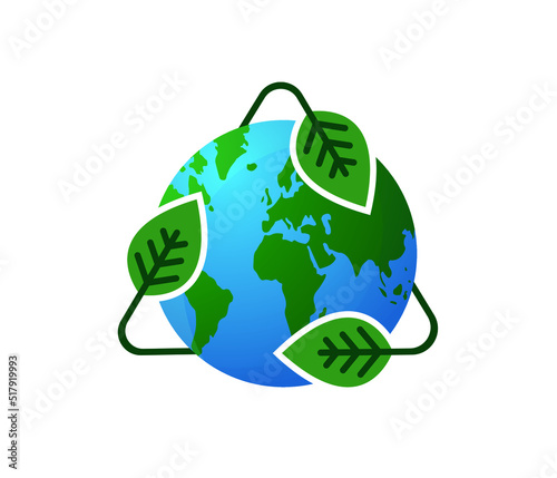 Green Earth logo, icon design template.
