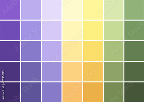 Abstract texture, color combination, pixel effect. Squares in bright purple violet yellow green colors, variety of pastel shades and nuances, fresh flower gamma. Suitable for backgrounds and printing.