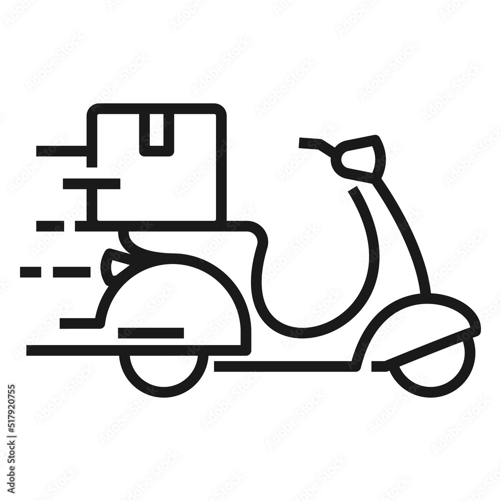 Shipping fast delivery motorcycle icon symbol, Pictogram flat outline design for apps and websites, Track and trace processing status, Vector illustration Shipping fast delivery motorcycle icon symbol, Pictogram flat outline design for apps and websites, Track and trace processing status, Vector illustration