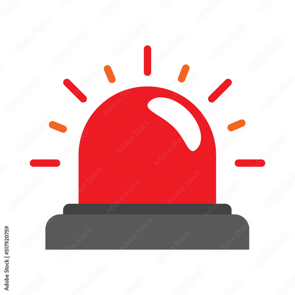 Emergency siren icon flat style Vector illustration. Emergency Dept Department, Police Fire or Ambulance Emergency siren icon flat style Vector illustration. Emergency Dept Department, Police Fire or Ambulance